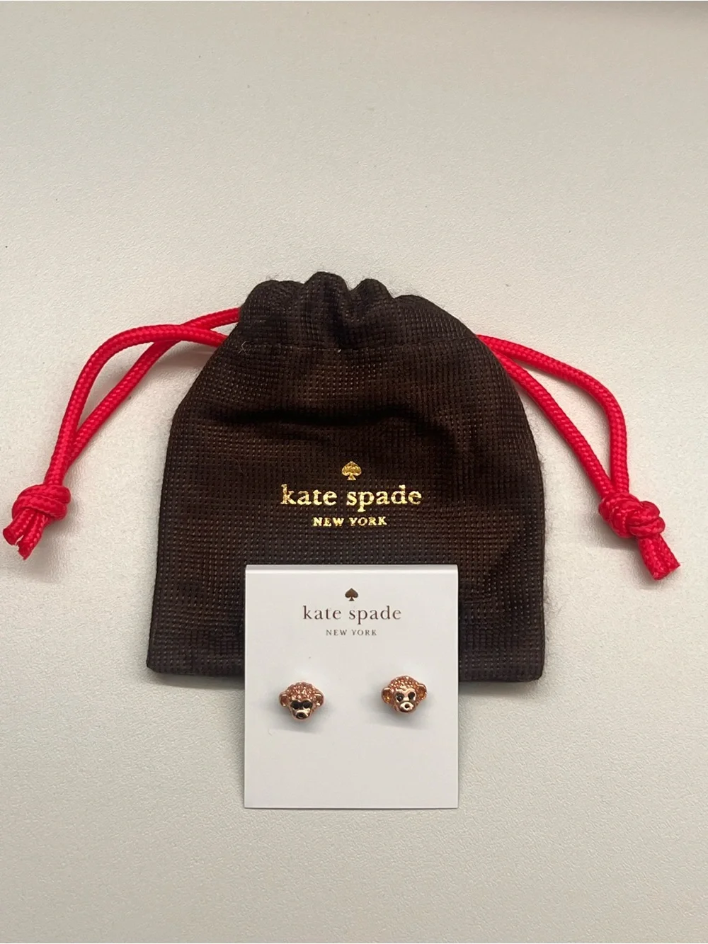 kate spade Rose Gold Monkey Face Stud Earrings